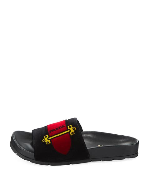 prada velvet shoes|prada flat sandals black.